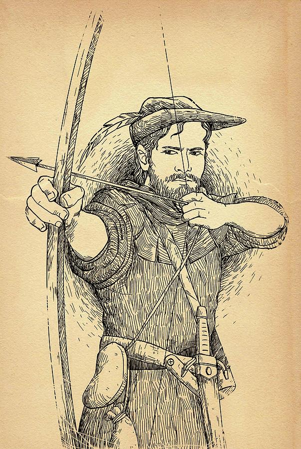 Robin Hood the legend #1 Drawing by Reynold Jay