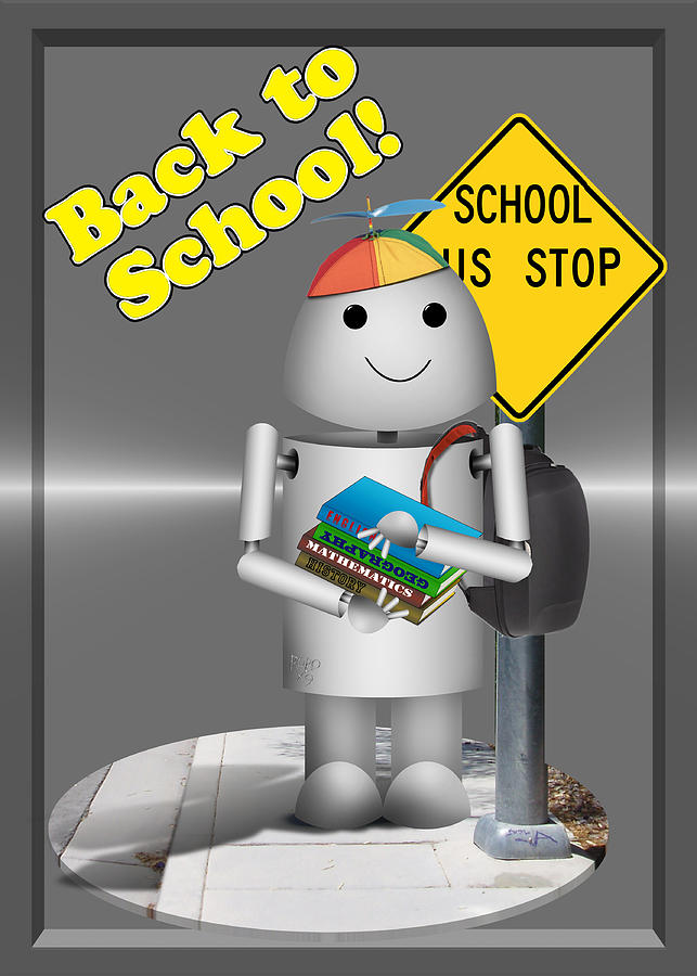 Book Mixed Media - Robo-x9  Back to School #1 by Gravityx9 Designs