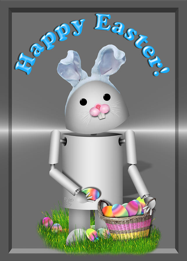 Robo-x9 the Easter Bunny #1 Mixed Media by Gravityx9  Designs