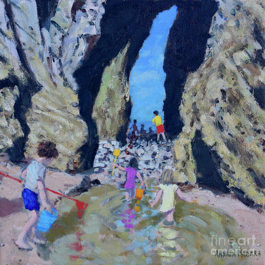 Summer Painting - Rock Pool, Tenby by Andrew Macara