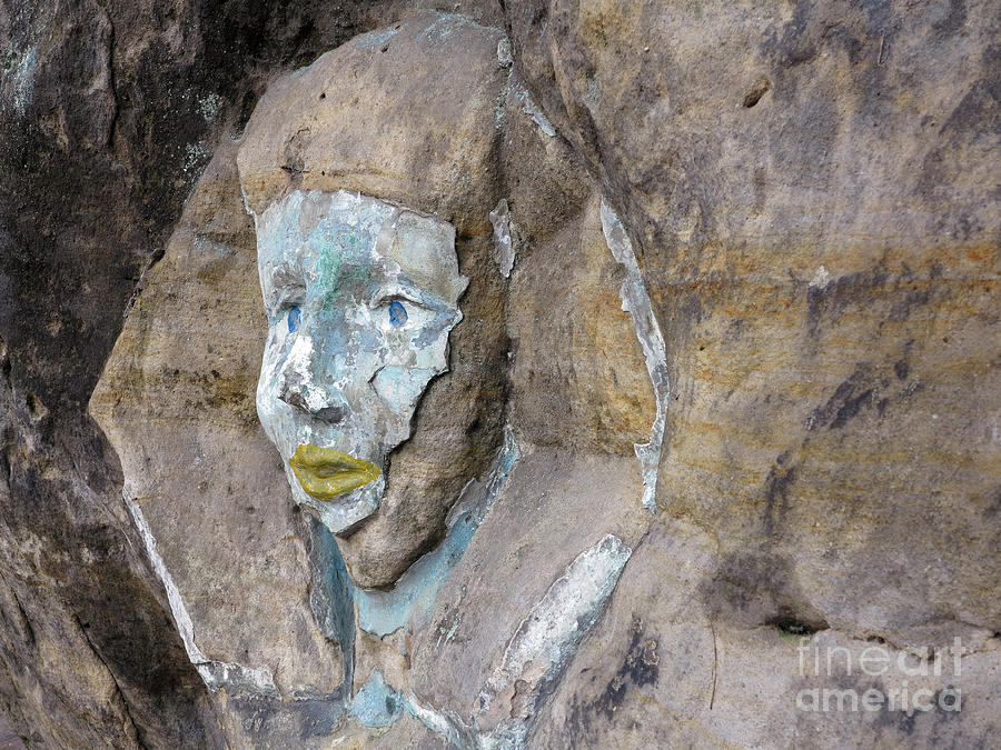 Rock relief - the face of the Sphinx #1 Photograph by Michal Boubin