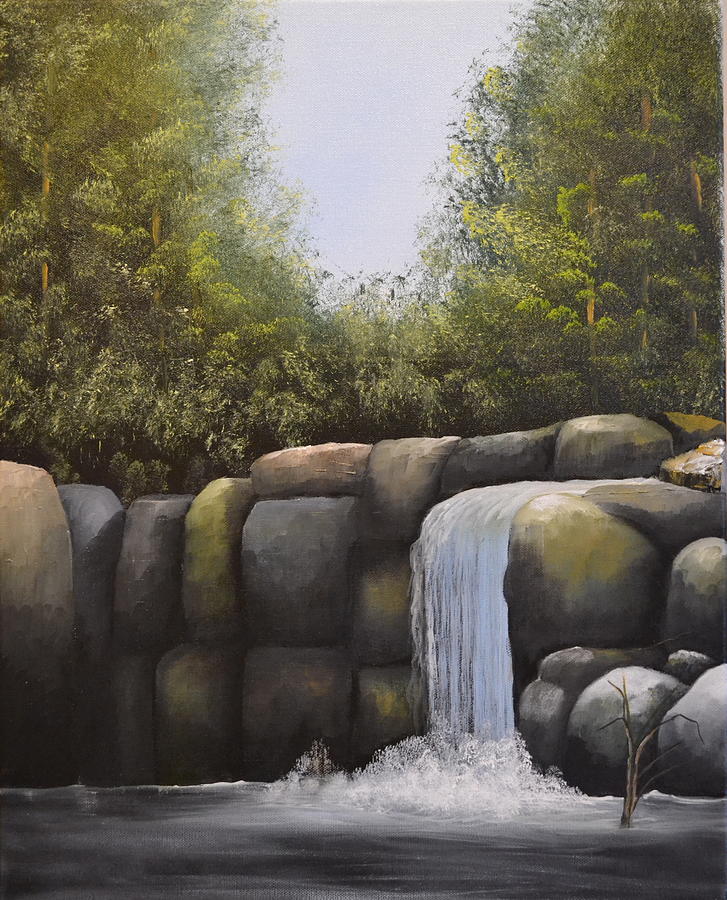 Rocky Falls Painting by Martin Schmidt