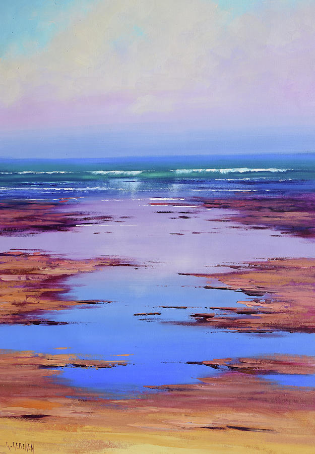 Nature Painting - Rocky shoreline #2 by Graham Gercken
