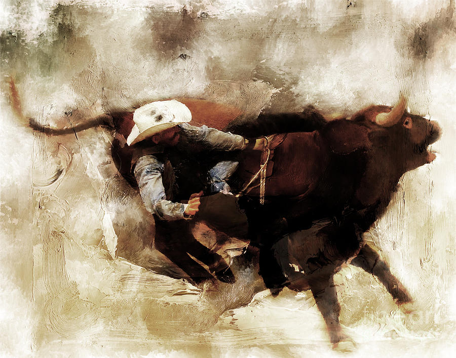 Rodeo Art  #1 Painting by Gull G