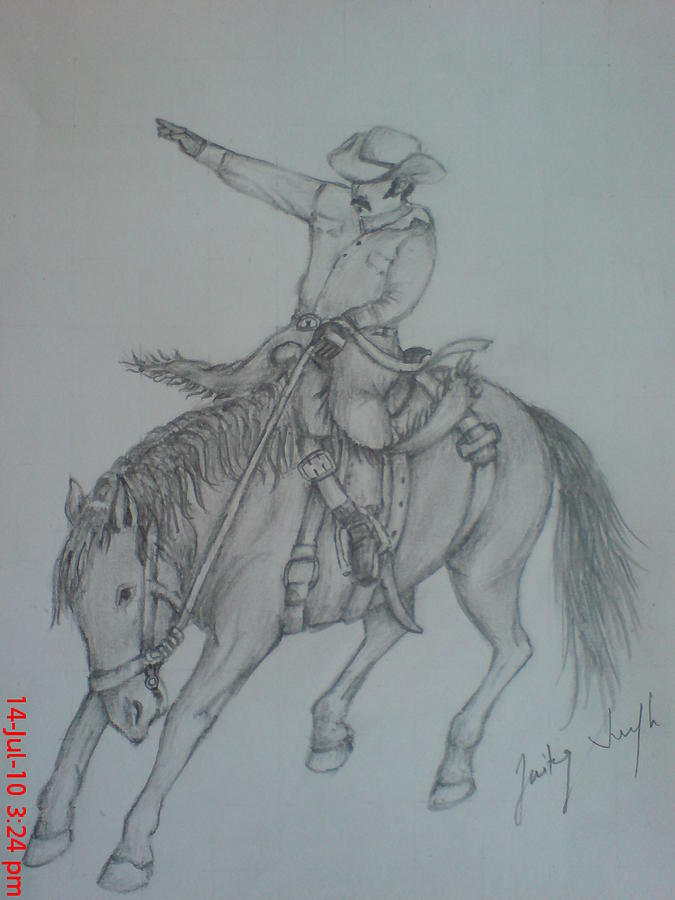 Rodeo Drawing by Jaiteg Singh - Fine Art America