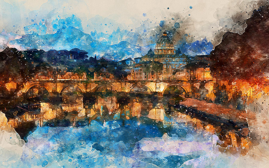 Rome and the Vatican City - 04 #2 Painting by AM FineArtPrints