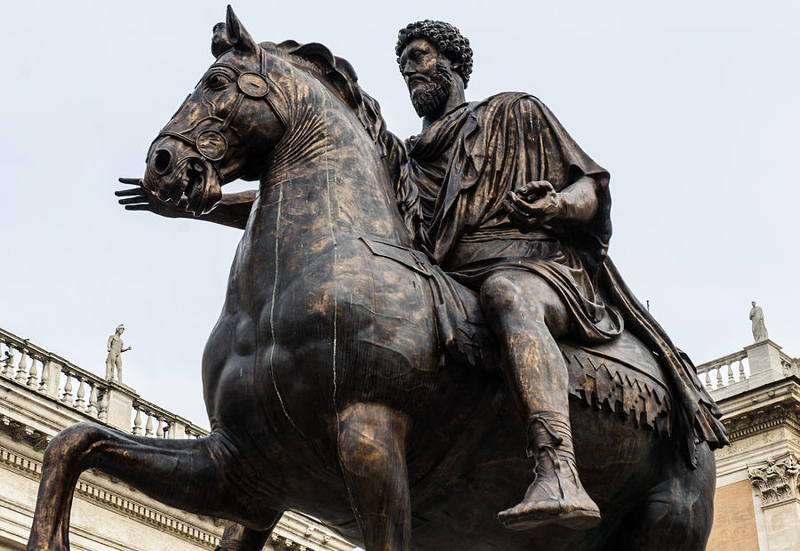 Black And White Photograph - Rome - Marcus Aurelius #1 by AM FineArtPrints