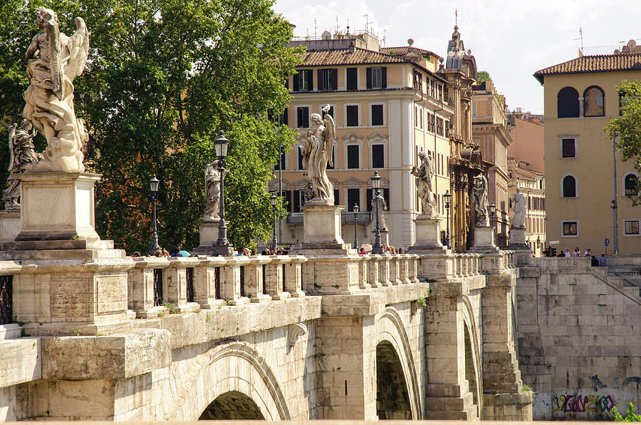 Rome - Ponte Sant Angelo #2 Photograph by AM FineArtPrints