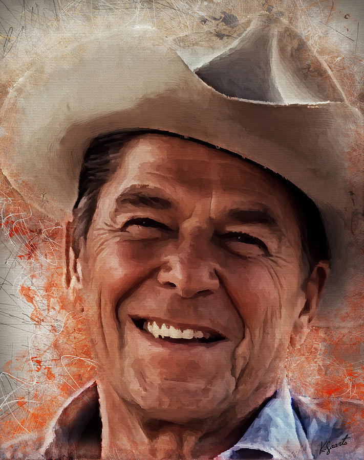 Ronald Reagan #1 Digital Art by Kai Saarto
