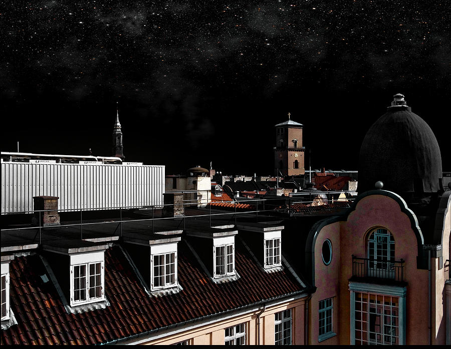  Night Roofs And Windows  Of Copenhagen Photograph by Aleksandrs Drozdovs