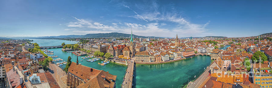 Rooftops of Zurich #1 Photograph by JR Photography