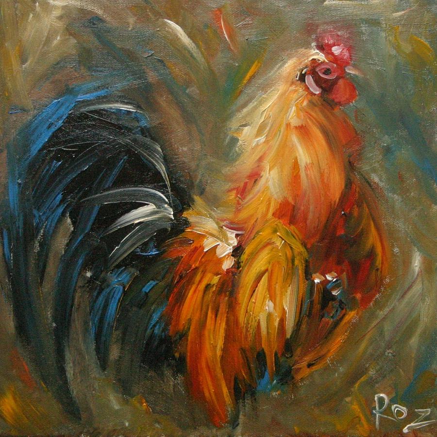 Rooster Chicken Painting - Rooster 221 #1 by Rosilyn Young