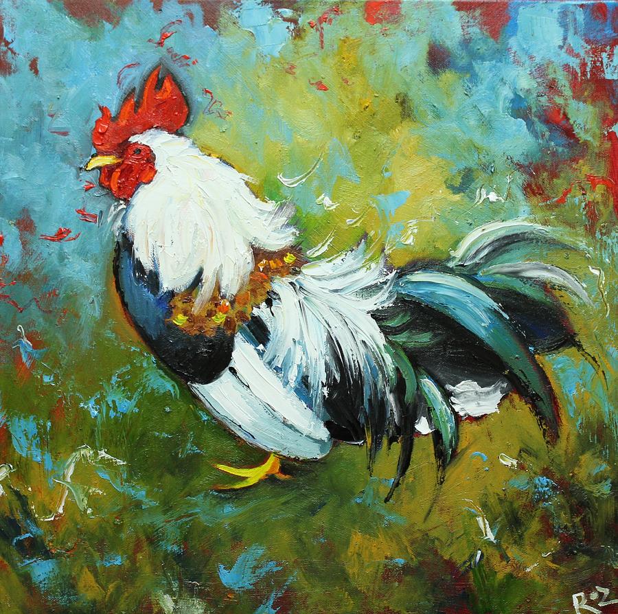 Rooster Painting - Rooster 507 #1 by Rosilyn Young