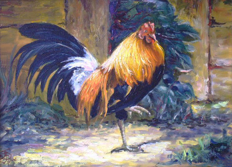 Rooster #1 Painting by Irek Szelag