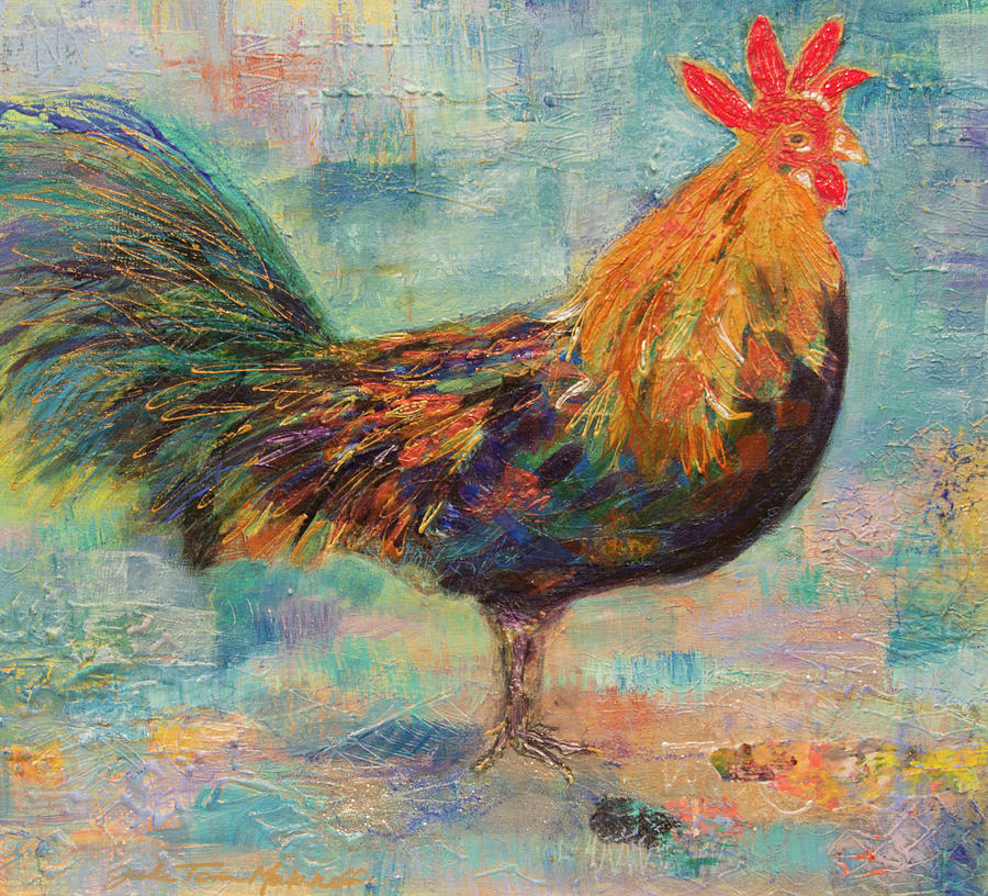 Regal Rooster Mixed Media by Julia Malakoff