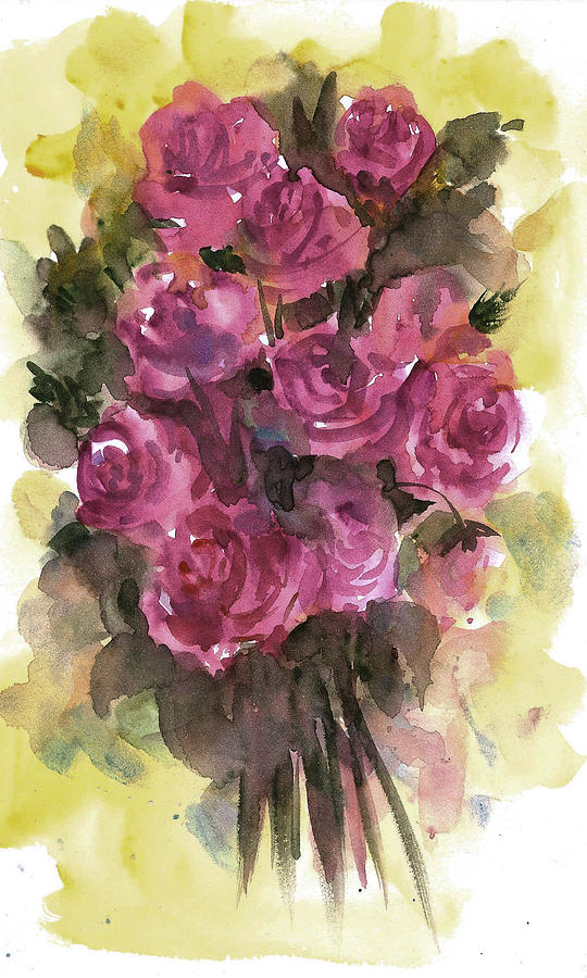 Roses #1 Painting by Asha Sudhaker Shenoy