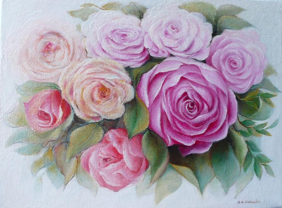 Roses Painting by Barbara Anna Cichocka - Fine Art America