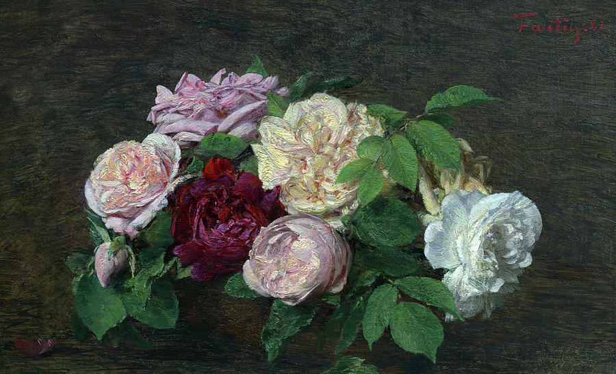 Roses de Nice, on a Table #3 Painting by Henri Fantin-Latour