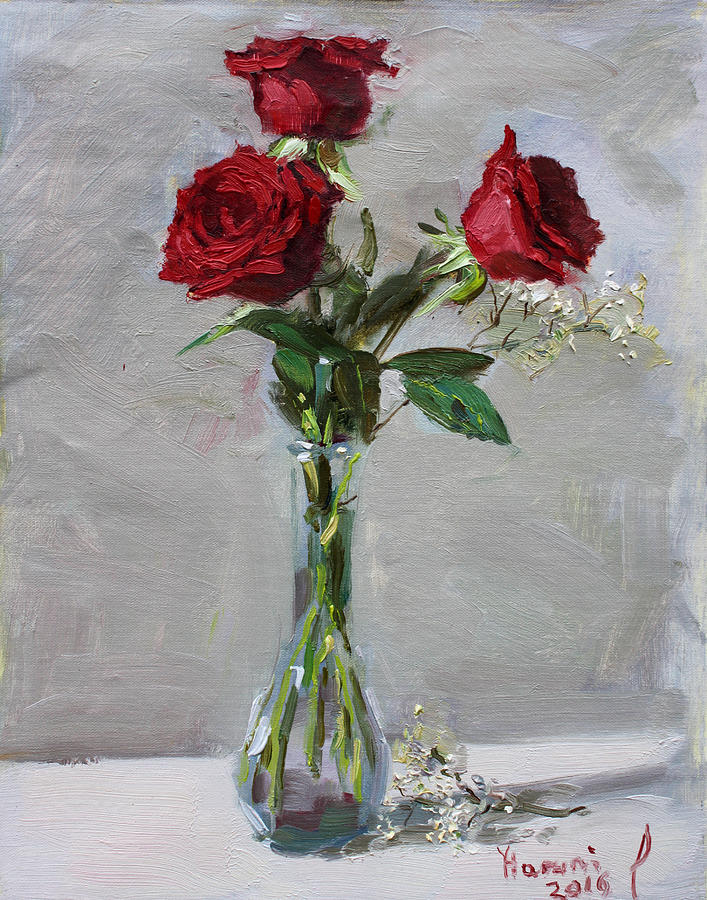Roses for Viola #2 Painting by Ylli Haruni