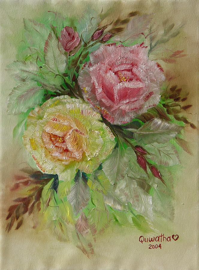 Roses #1 Painting by Quwatha Valentine