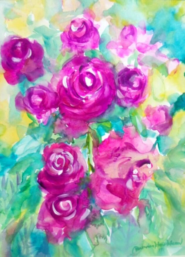 Roses #1 Painting by Wanvisa Klawklean