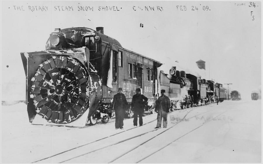 Rotary Steam Shovel Clears Track - 1909 Photograph by Chicago and North Western Historical Society