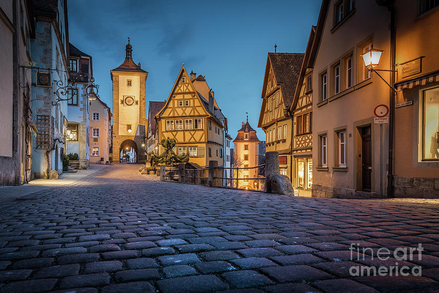 Rothenburg ob der Tauber Twilight View #1 Photograph by JR Photography