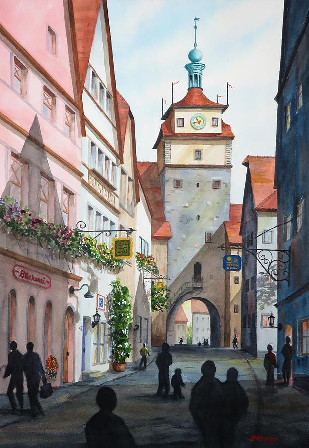 Rothenburg Tower Painting by Joseph Burger