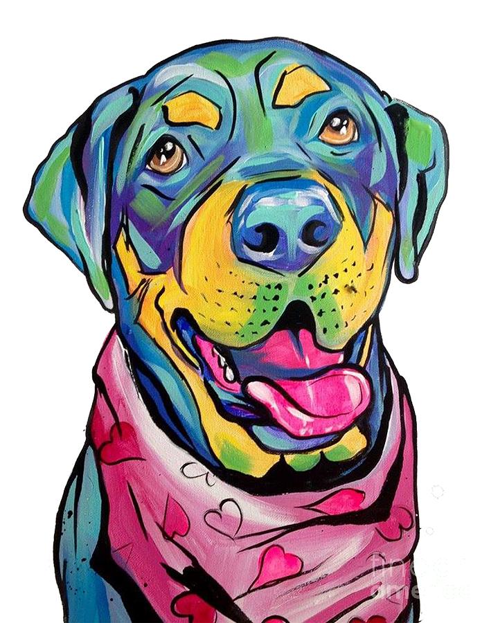 Dog Painting - Rottie by Abbi Kay Dog Painting - Rottie by Abbi Kay