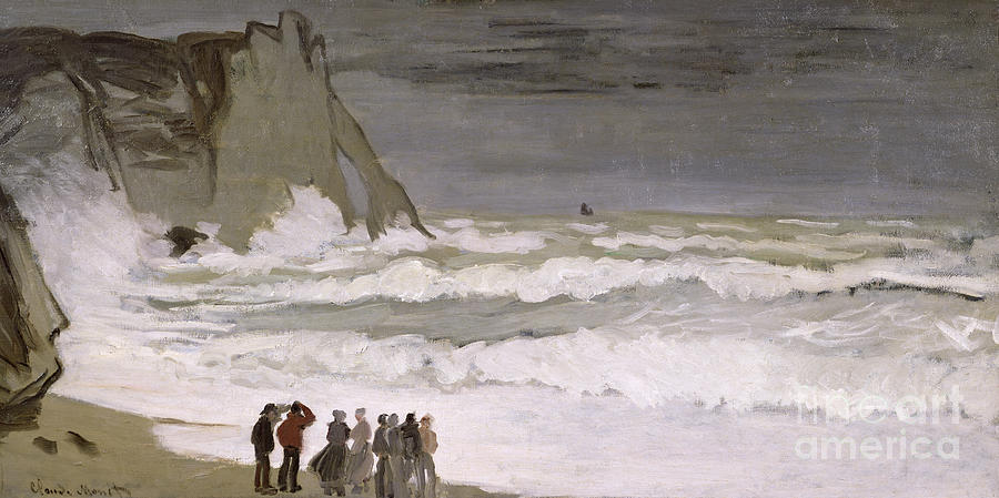 Rough Sea at Etretat Painting by Claude Monet