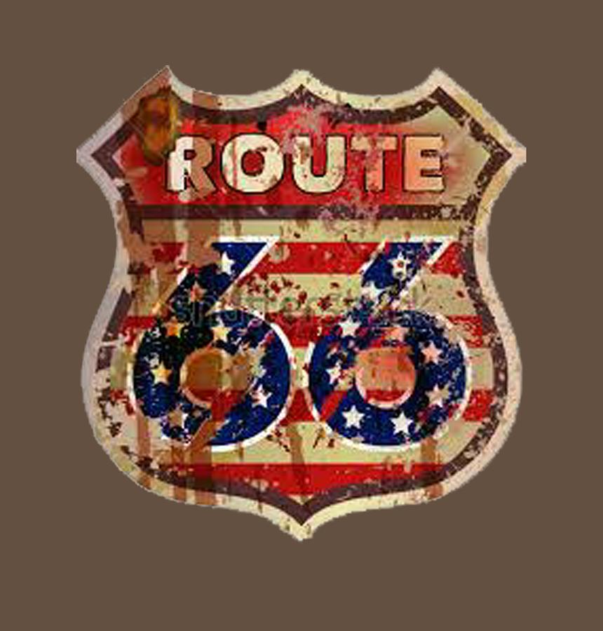 Route 66 T-shirt Painting by Herb Strobino