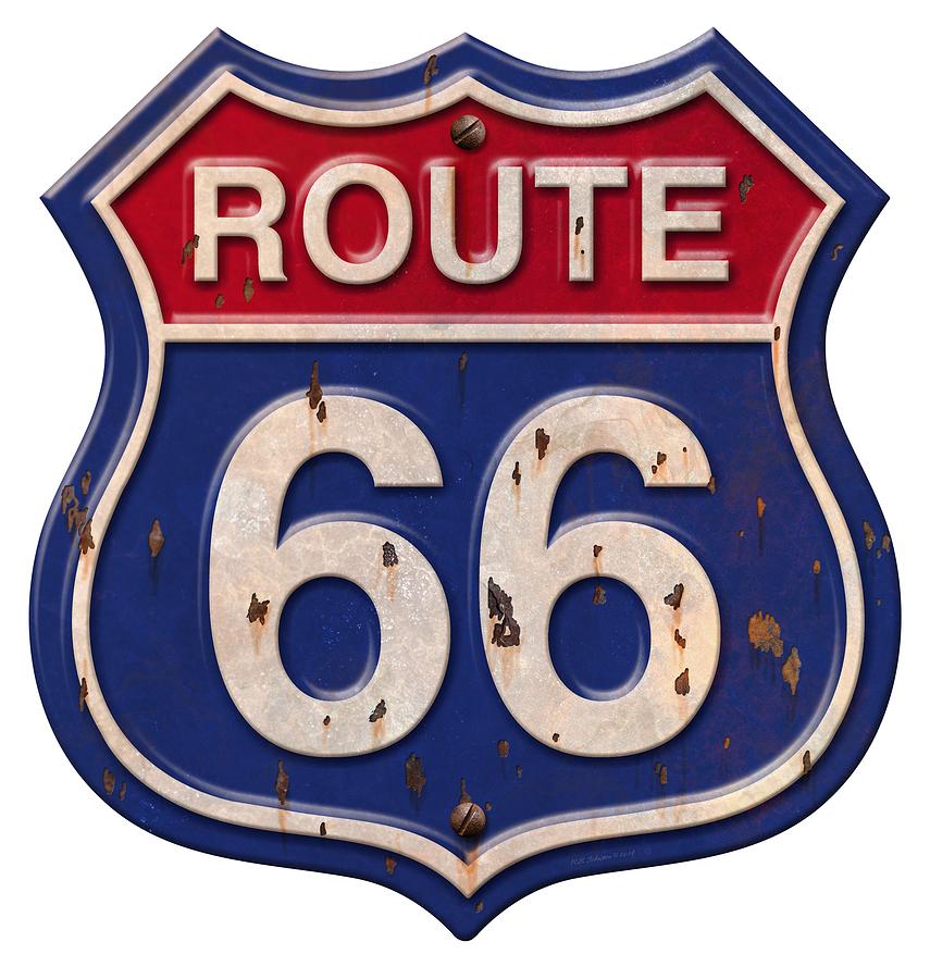 Route 66 Shirt #1 Digital Art by WB Johnston