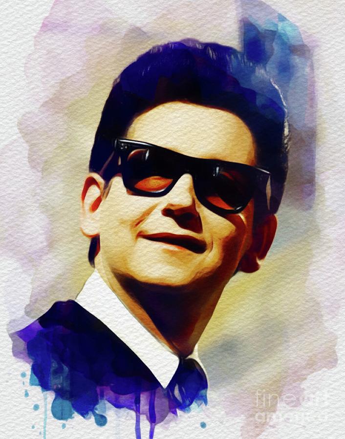 Vintage Painting - Roy Orbison, Music Legend #1 by Esoterica Art Agency