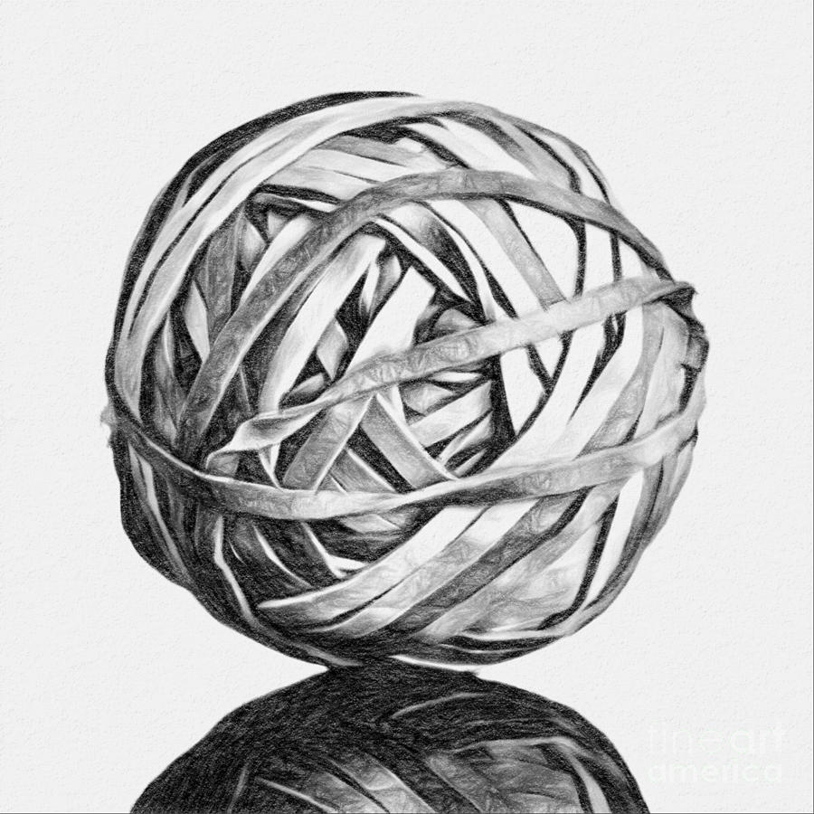 Ball Digital Art - Rubber Band Ball #2 by Patrick Lynch