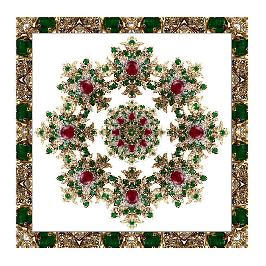 Ruby and Emerald Kaleidoscope #1 Digital Art by Charmaine Zoe