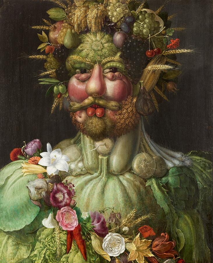 Rudolf II of Habsburg as Vertumnus, from 1590 Painting by Giuseppe Arcimboldo Rudolf II of Habsburg as Vertumnus, from 1590 Painting by Giuseppe Arcimboldo