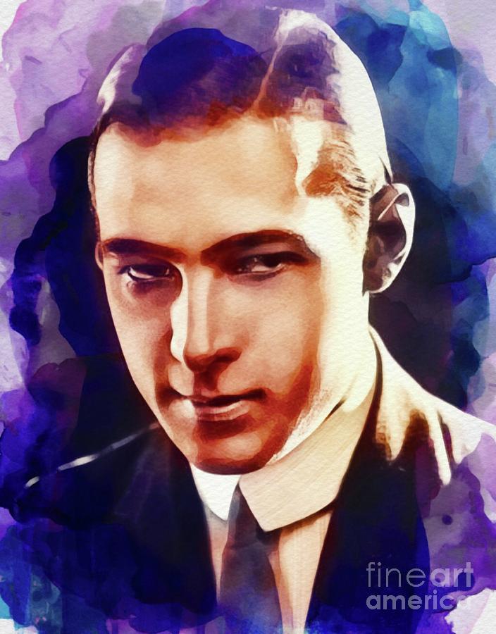 Rudolph Valentino, Vintage Actor Painting