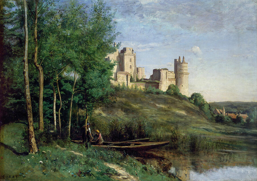 Ruins of the Chateau de Pierrefonds, by 1875 Painting by Jean-Baptiste-Camille Corot