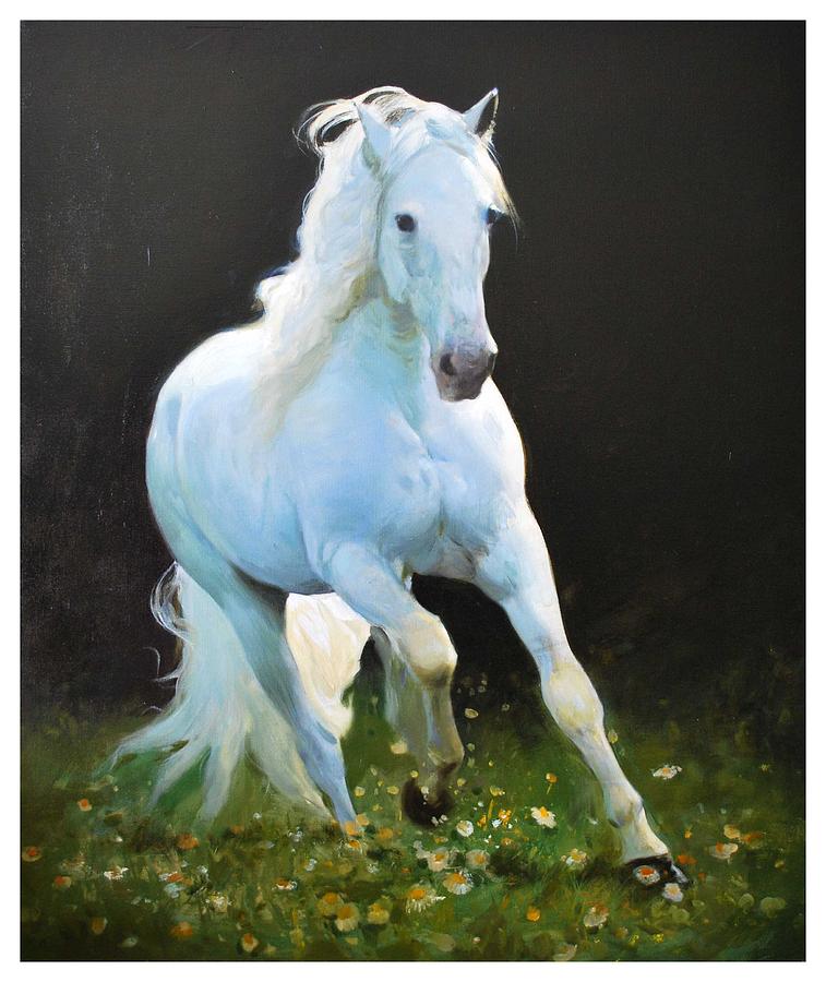 Running Horse Painting By Manuel Garcia