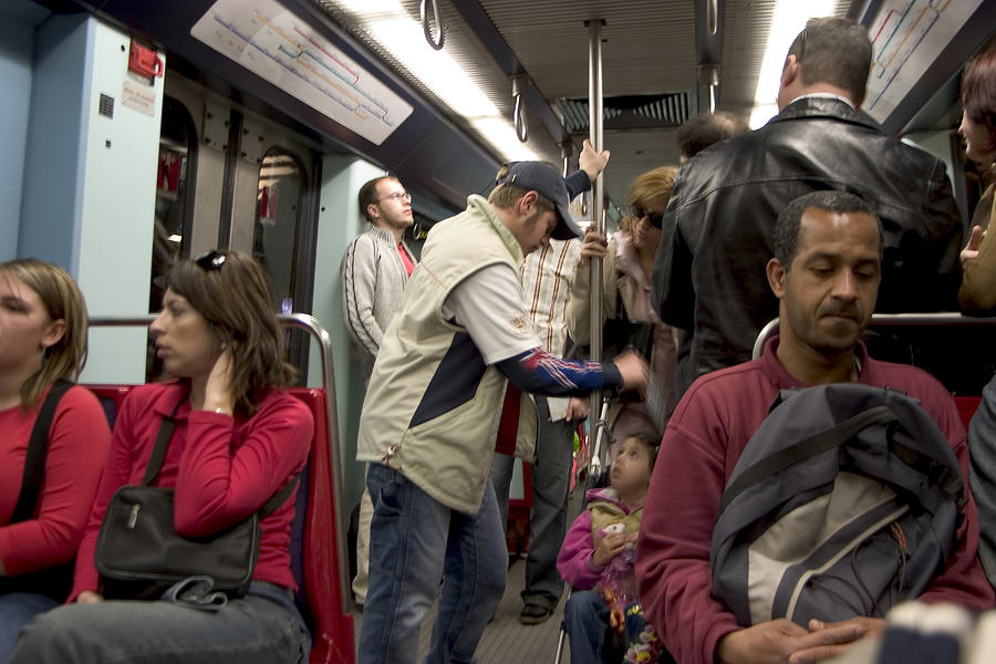 Transportation Photograph - Rush hour on Paris Metro #1 by Carl Purcell