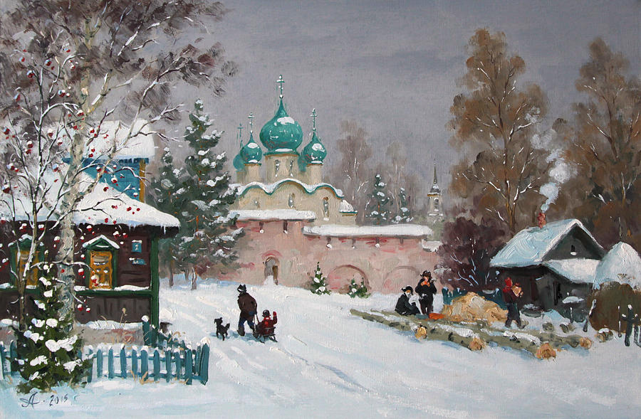Winter Painting - Russian Winter, Torzhok #1 by Alexander Alexandrovsky