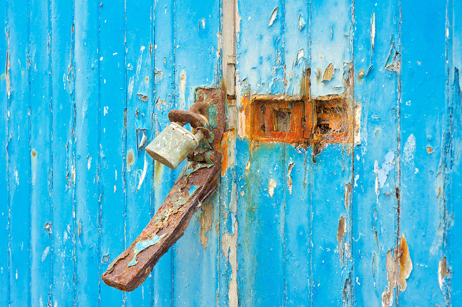 Architecture Photograph - Rusty lock #1 by Tom Gowanlock