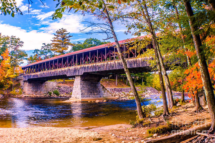 Saco River covered bridge #1 Photograph by Claudia M Photography