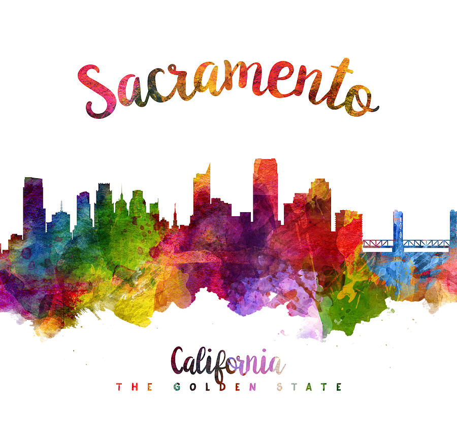 Sacramento Painting - Sacramento California 23 #1 by Aged Pixel