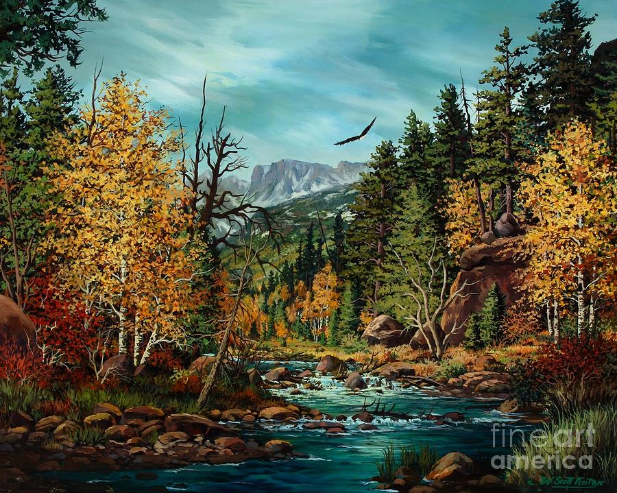 Mountain Painting - Sacred Path by W Scott Fenton Mountain Painting - Sacred Path by W Scott Fenton