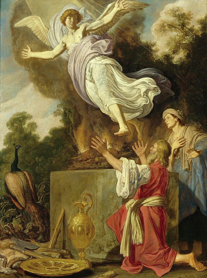 Sacrifice of Manoah #2 Painting by Pieter Lastman