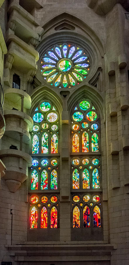 Sagrada Familia Stained Glass Barcelona Photograph by Adam Rainoff