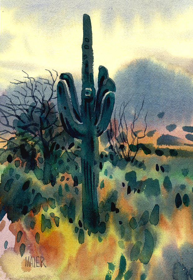 Cactus Painting - Saguaro #1 by Donald Maier
