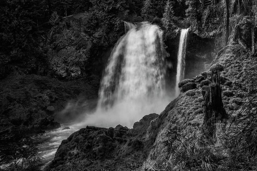 Sahalie Falls No. 1 BW Photograph by Belinda Greb