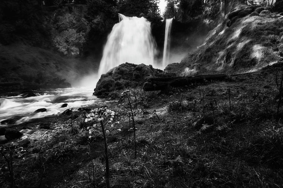 Sahalie Falls No. 2 BW Photograph by Belinda Greb